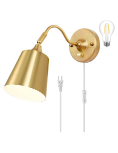 Aplique de pared regulable TRLIFE dorado con bombilla LED 6W