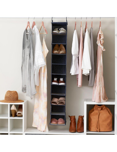 Organizador de Closet Colgante Household Essentials 10 Estantes Mezclilla
