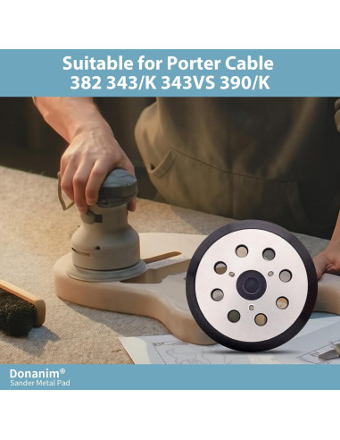 Almohadilla de Lijadora Orbital 5" Donanim Metal 8 Agujeros
