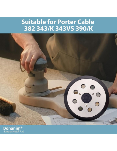 Almohadilla de Lijadora Orbital 5" Donanim Metal 8 Agujeros