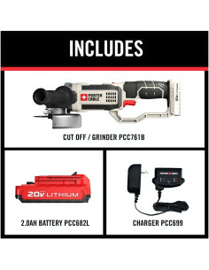 Moladora Inalámbrica PORTER-CABLE 20V 4.5" con Batería 2Ah 2