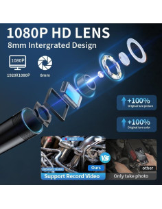 Cámara de Borescopio GOTMEET 1080P HD IP67 1.0 m 2