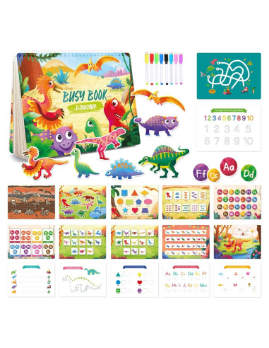 Libro Ocupado Dinosaurios Tiiano - Juguete Educativo 3-5 Años