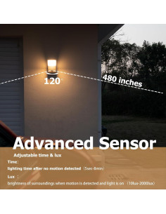 Luz de Pared Exterior LED Illumishin Negra 17x14cm con Sensor 2