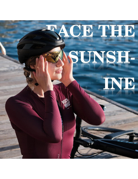 Gafas de Ciclismo ROCKBROS Antiblu UV Doradas Chai