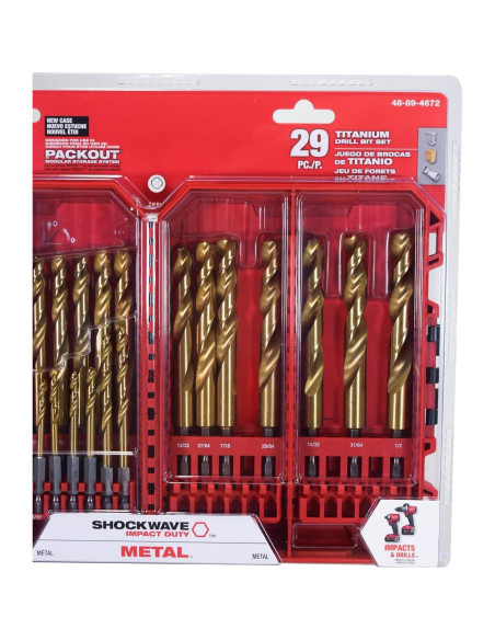 Broca de Titanio Milwaukee Shockwave 48-89-4672 - 1.27 kg