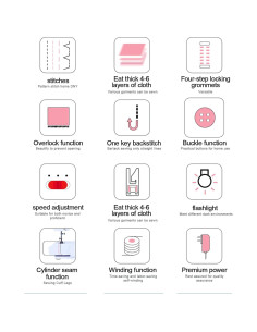 Máquina de Coser Mini Portátil T50 con Mesa de Extensión 12 Puntadas 2