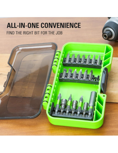 Conjunto de Destornilladores de 20 Piezas Greenworks