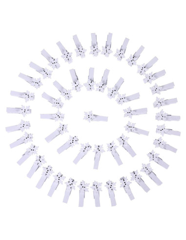 Paquete de 50 Clips de Madera Souarts con Copos de Nieve