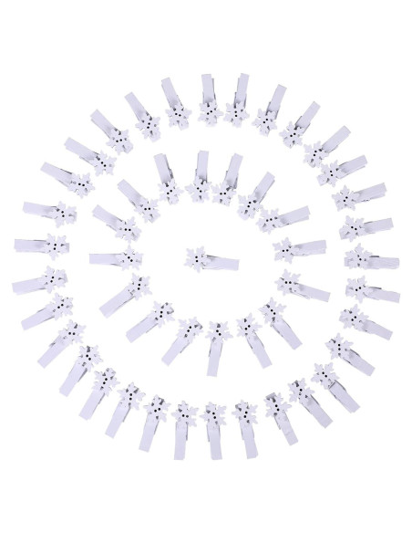 Paquete de 50 Clips de Madera Souarts con Copos de Nieve