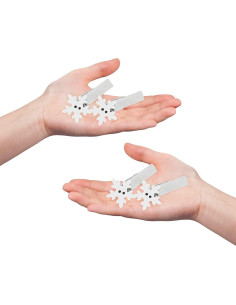 Paquete de 50 Clips de Madera Souarts con Copos de Nieve 2