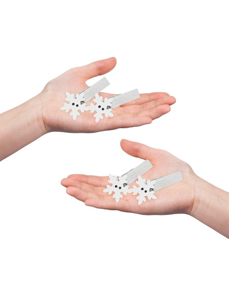 Paquete de 50 Clips de Madera Souarts con Copos de Nieve