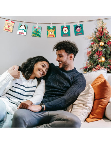 Paquete de 50 Clips de Madera Souarts con Copos de Nieve