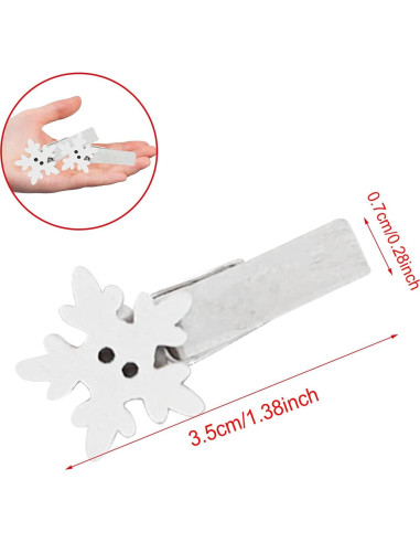 Paquete de 50 Clips de Madera Souarts con Copos de Nieve