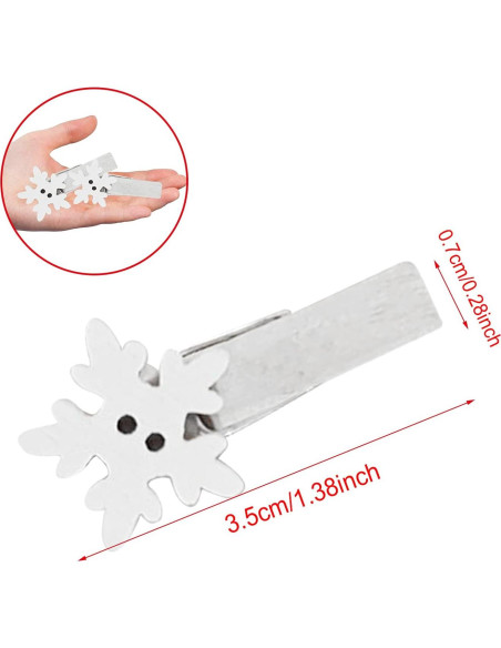 Paquete de 50 Clips de Madera Souarts con Copos de Nieve
