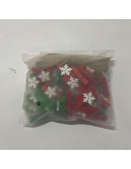Paquete de 50 Clips de Madera Souarts con Copos de Nieve