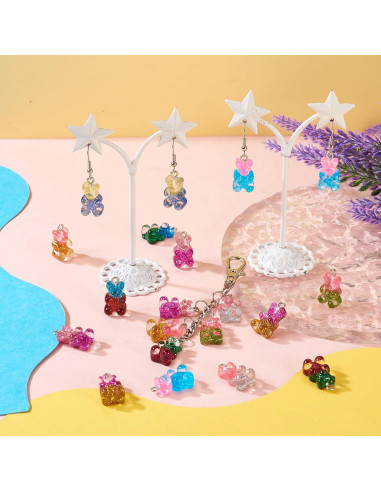 20 Piezas Encantos de Oso de Resina Gummy Bear 10 Colores