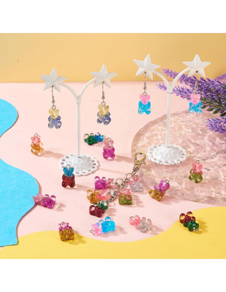 20 Piezas Encantos de Oso de Resina Gummy Bear 10 Colores