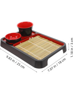 Juego de Platos de Fideos Soba Kichvoe 25x18cm con Tazones 2