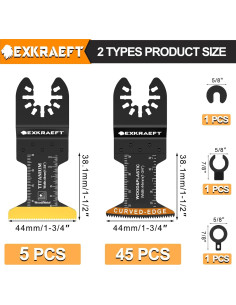 50 Hojas Oscilantes Titanio EXKRAEFT para Metal y Madera 2