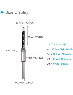 Broca cuadrada 12.7mm CoCud con estuche - Acero carbono alto 2