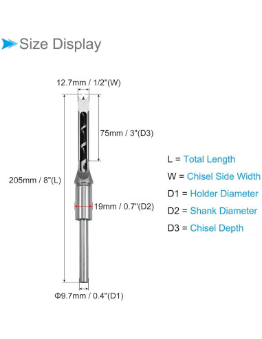 Broca cuadrada 12.7mm CoCud con estuche - Acero carbono alto