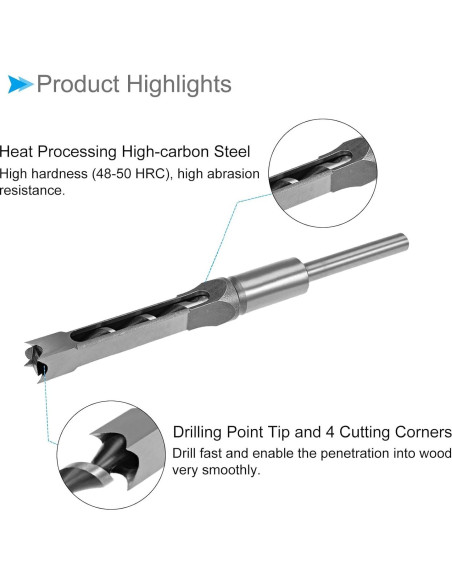Broca cuadrada 12.7mm CoCud con estuche - Acero carbono alto