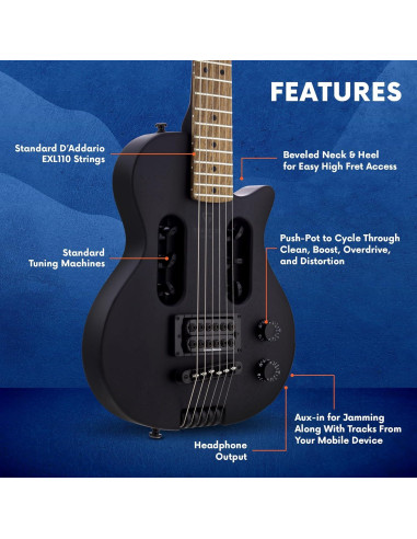 Guitarra Eléctrica Traveler EG-1 Negra 6 Cuerdas Portátil