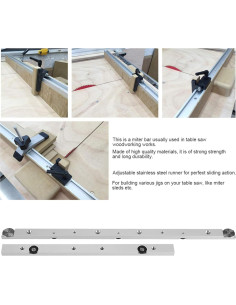 Barra de inglete Ejoyous 450mm de aluminio para sierra de mesa 2