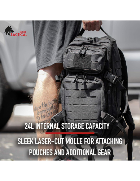 Mochila táctica WOLF TACTICAL 24L EDC compacta y ligera
