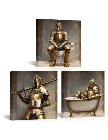 WELMECO Decoración de Baño Niños Arte Pared 30x30 cm 3 Piezas