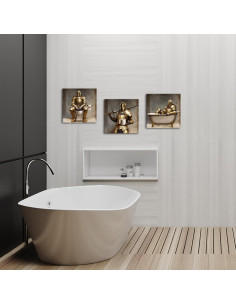 WELMECO Decoración de Baño Niños Arte Pared 30x30 cm 3 Piezas 2