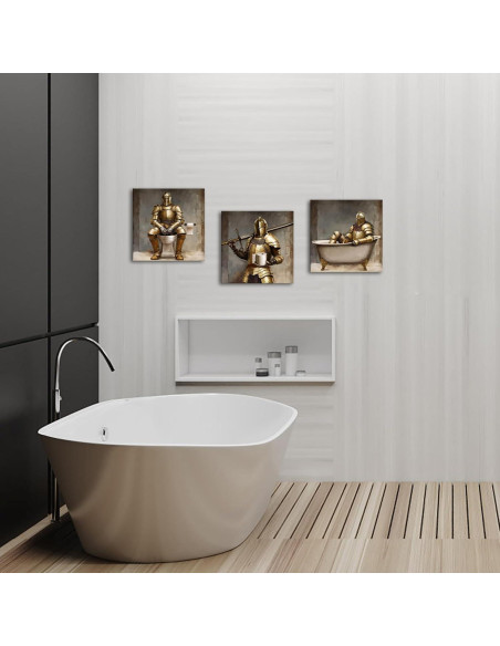 WELMECO Decoración de Baño Niños Arte Pared 30x30 cm 3 Piezas