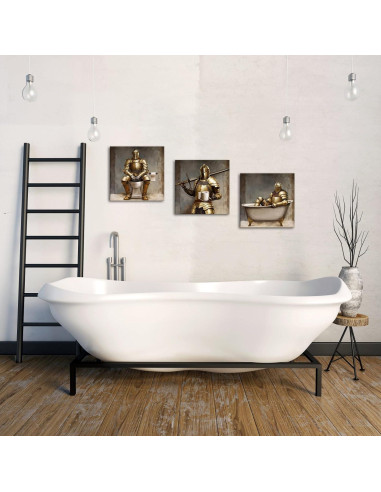 WELMECO Decoración de Baño Niños Arte Pared 30x30 cm 3 Piezas