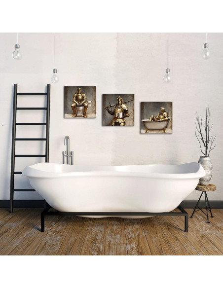 WELMECO Decoración de Baño Niños Arte Pared 30x30 cm 3 Piezas