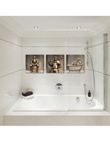 WELMECO Decoración de Baño Niños Arte Pared 30x30 cm 3 Piezas