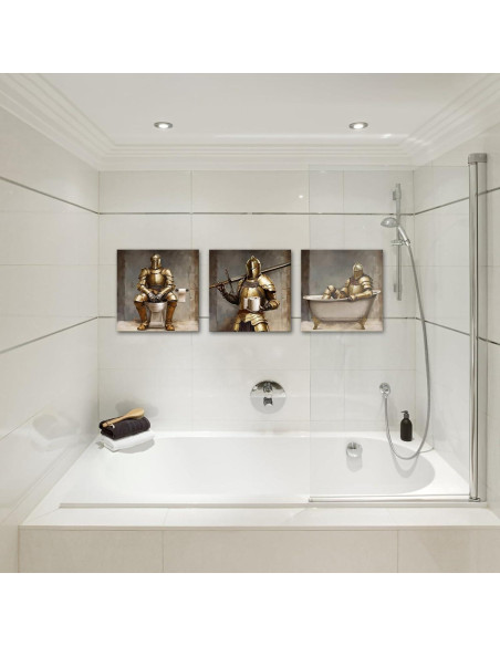 WELMECO Decoración de Baño Niños Arte Pared 30x30 cm 3 Piezas