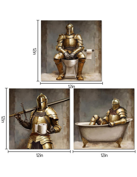 WELMECO Decoración de Baño Niños Arte Pared 30x30 cm 3 Piezas