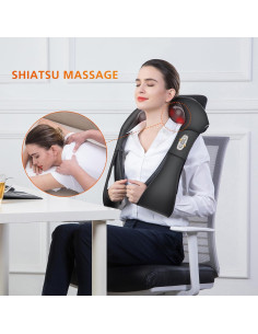 Masajeador Shiatsu Snailax SL-632 con Calor y Almohada 2