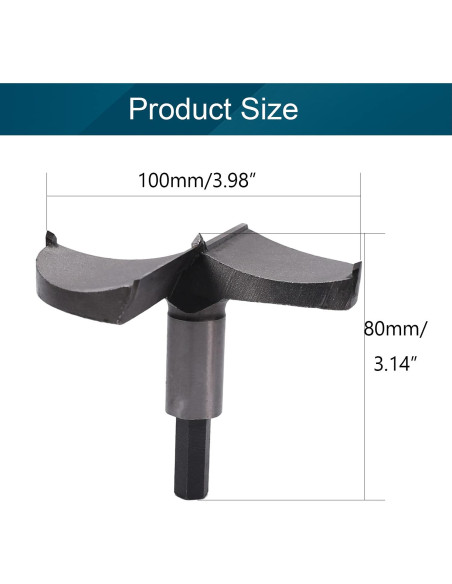 Broca Forstner Utoolmart 100mm Carburo Cementado Hexagonal