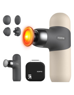 RENPHO Mini Pistola de Masaje Térmica Portátil Gris