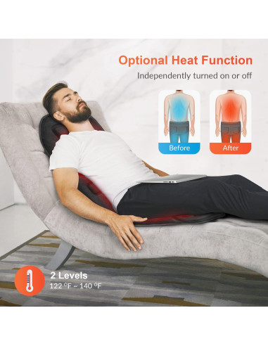 Masajeador de Espalda COMFIER CF-2206 con Calor y Vibración