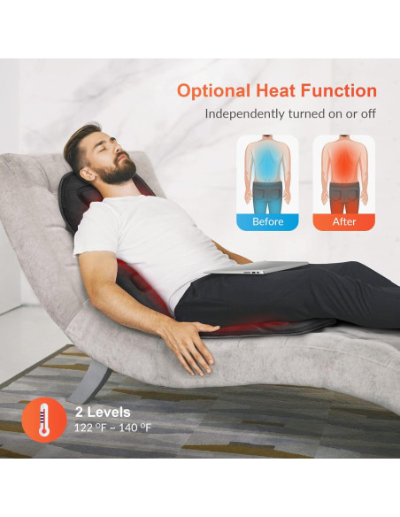 Masajeador de Espalda COMFIER CF-2206 con Calor y Vibración