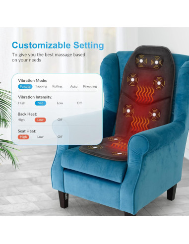 Masajeador de Espalda COMFIER CF-2206 con Calor y Vibración