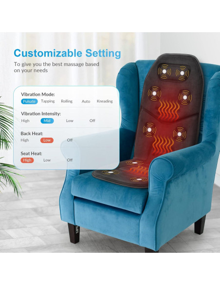 Masajeador de Espalda COMFIER CF-2206 con Calor y Vibración