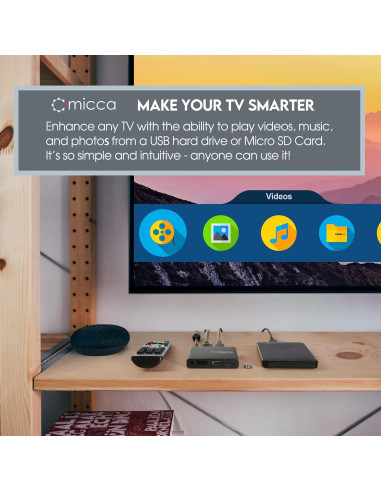 Micca G3 Reproductor Multimedia 2K Quad-HD USB y MicroSD