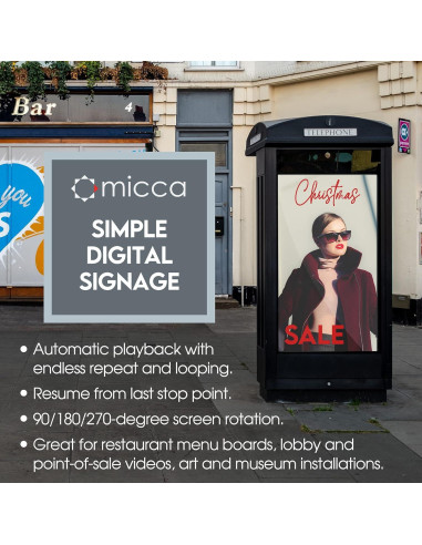 Micca G3 Reproductor Multimedia 2K Quad-HD USB y MicroSD