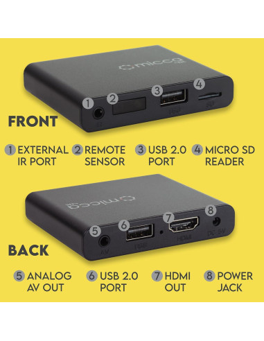Micca G3 Reproductor Multimedia 2K Quad-HD USB y MicroSD