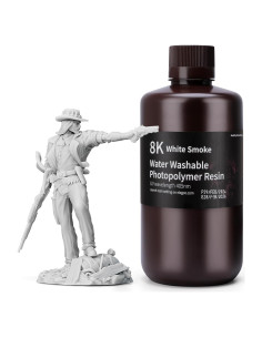 Resina 3D ELEGOO Lavable 1000g Humo Blanco 8K UV-LCD