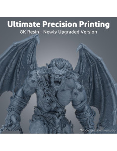 Resina 3D ELEGOO Lavable 1000g Humo Blanco 8K UV-LCD 2